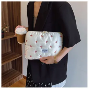 Korean ins style embroidered bow laptop sleeve 14 inch portable waterproof protective bag