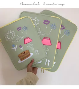 Korean mazzzzy schutzhülle laptop tasche bestickt süß für 13 15 zoll tablet tasche