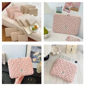 Gesteppte Laptoptasche mit Blumenmuster Tablet Etui 11 13 15 Zoll Schutzhülle Tasche