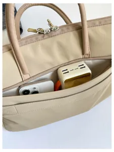 Korean style quilted laptop tote bag 14 inch thin shockproof notebook sleeve business commute