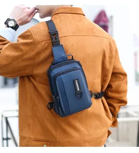 Wasserdichte Multifunktionale Herren Brusttasche, USB Einzeltasche Outdoor Crossbody Rucksack.