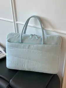 Korean Style Quilted Laptop Bag Thin Anti Shock Notebook Protective Sleeve Simple Business Commuting Women Handbag