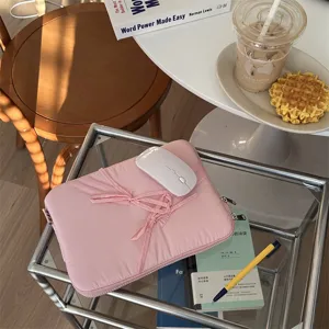 Ins rosa Schleife 13 Zoll Laptop Huelle suesses Tablet Aufbewahrungstasche Lifestyle Ansicht