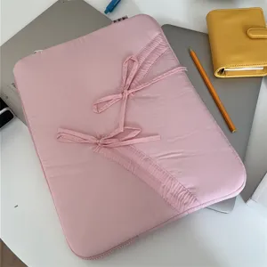 Rosa Schleife Laptop Hülle 13 Zoll süße Tablet Schutzhülle ästhetische Laptoptasche