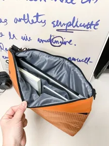 Sac pour ordinateur portable minimaliste de 14 pouces orange grille sac bandouliere grande
