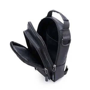 Herren multifunktionale Brusttasche lässige schwarze wasserdichte Umhängetasche für Alltag