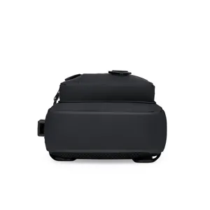 Herren schwarze wasserdichte Brusttasche multifunktionale Outdoor Umhaengetasche Freizeittasche