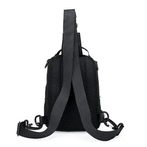 Herren schwarze Brusttasche multifunktional Outdoor Umhängetasche wasserdichter Rucksack