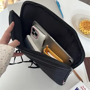 Schwarze 13 Zoll Laptoptasche minimalistische niedliche Tablet Schutzhülle Aufbewahrung