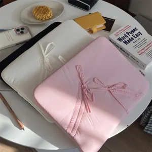 Niedliche rosa Schleife 13 Zoll Laptoptasche weiche Schutzhülle ästhetische Tablet Tasche Detail