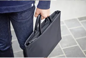 Schwarze wasserdichte Business Laptoptasche, leichte Oxford Stoff 14 Zoll Aktentasche