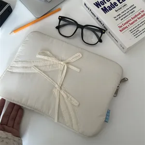 13-Zoll gepolsterte Laptoptasche mit süßem Schleifen-Design, minimalistische Tablet-Schutzhülle.