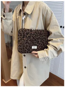 Koreanischer Stil Leo-Muster gesteppte Laptoptasche fuer 11 13 15 Zoll Tablet Aufbewahrung