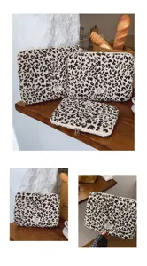 Koreanische ästhetische Leopardenmuster Laptoptasche, süße Kord Tablet Tasche für 11/13/15 Zoll.