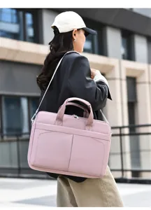Korean style business minimalist 16-inch laptop bag, large capacity commuting messenger bag