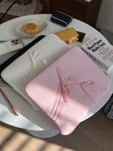 Niedliche rosa Schleife 13 Zoll Laptoptasche minimalistische weiche Tablet Schutzhülle