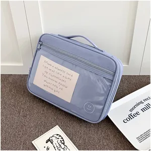 Bolsa de almacenamiento para tableta lavanda funda impermeable minimalista con bolsillo transparente