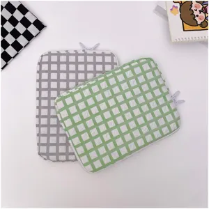 Korean INS Style Plaid Padded Anti-Drop Laptop Sleeve and iPad Protective Case Bag