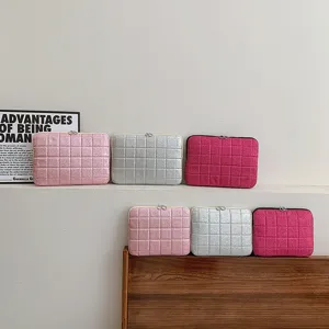 Glitter Quilted Laptop Sleeve Padded Computer Bag Waterproof Lightweight Notebook Carrying Case For 13 14 Inch Laptop