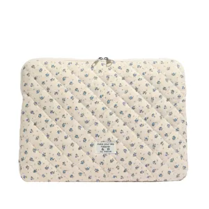 Gesteppte Blumen Laptop Huelle Aufbewahrung Tasche niedliche Tablet Schutzhuelle 15