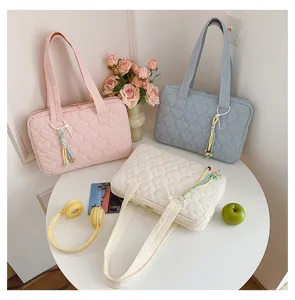 Borsa shopper trapuntata a cuore grande capacità borsa a spalla casual borsa computer