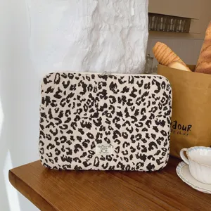 Koreanische Ins Leopardenmuster Laptoptasche 13/15 Zoll ästhetische Tablet Schutzhülle