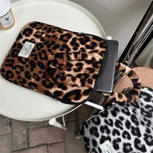 Custodia per laptop con stampa leopardata stile ins coreano con manico 11 13 15 pollici