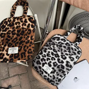 Borsa per laptop con stampa leopardata in stile coreano 13 15 pollici custodia morbida