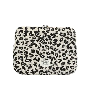 Koreanischer Stil schwarz-weiße Leopardenmuster gesteppte Laptoptasche für iPad und Tablet