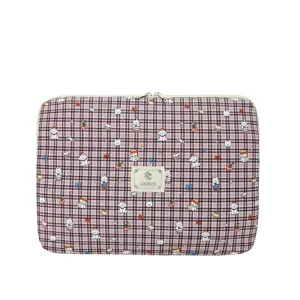 Ins Stil karierte Laptoptasche 13 Zoll niedlicher Hundeprint Tablet Schutzhülle Etui