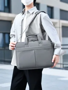 Minimalist Business Laptop Bag For Men Women 16 Inch Large Capacity Waterproof Shockproof Briefcase Commuter Messenger Bag