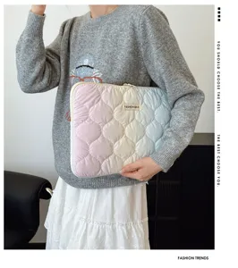 Gradient quilted laptop sleeve cute tie-dye tablet inner bag for 13.3 14 inch computer