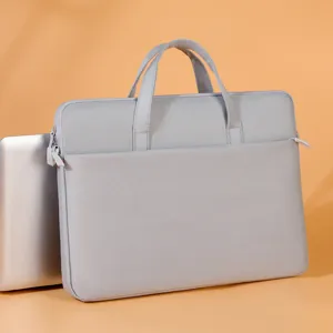 Sacoche pour ordinateur portable gris housse elegante mallette business pour femme