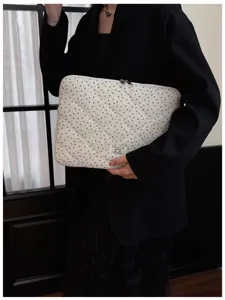 Korean floral quilted laptop sleeve 13 inch tablet computer storage protective case bag