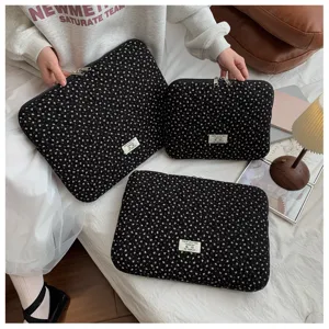 Korean floral quilted laptop sleeve 13 inch iPad case lightweight protective storage bag