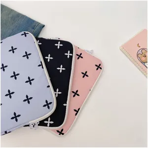 Cute floral laptop sleeve for ipad tablet protective case macbook storage bag soft