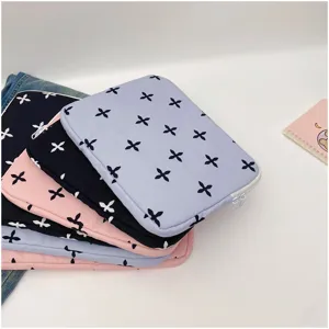 Korean style cute floral laptop sleeve, soft protective bag for iPad and Macbook storage.