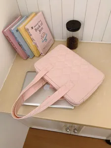 Borsa shopper trapuntata a cuore rosa elegante borsa a spalla grande capacità borsa pc donna