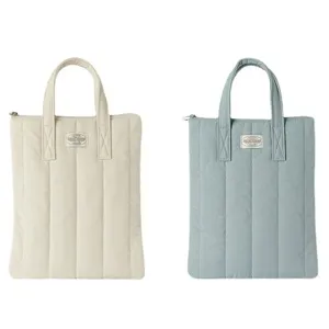 Korean style quilted padded laptop bag tote for 11 13 inch tablet and notebook computers.