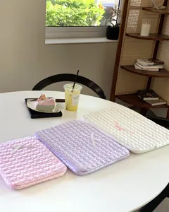 Korean ins cute quilted heart laptop sleeve 11 13 inch ipad tablet protective storage bag