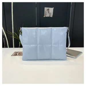 Padded laptop bag for 15.6 inch notebook and tablet, soft quilted messenger shoulder bag.