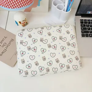 Y2K Aesthetic Cute Cartoon Print Laptop Sleeve Bag Waterproof Polyester Lightweight Protective Tablet Case For Student