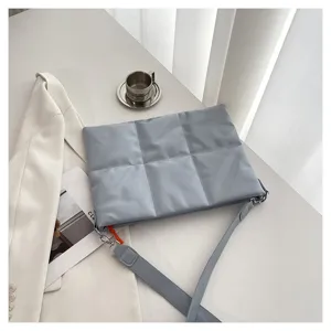 Puffer laptop bag 15.6 inch quilted messenger bag soft cotton notebook case for macbook ipad