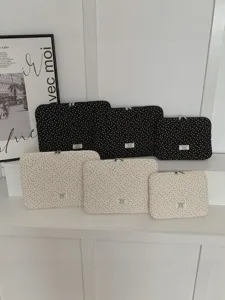 Korean style floral quilted laptop sleeve 13 inch iPad tablet storage protective bag