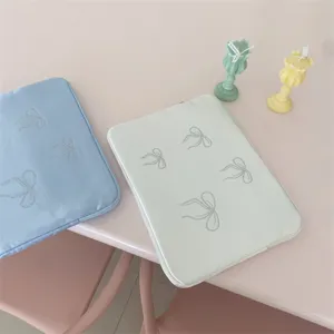 Cute bow rhinestone tablet laptop sleeve case aesthetic Korean style iPad protective bag