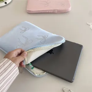 Cute rhinestone bow iPad tablet sleeve bag for 11, 13, and 15 inch laptop protector