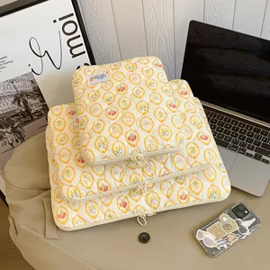 Gesteppte Laptoptasche iPad Tablet Hülle Vintage Bilderrahmen Muster süße Computertasche