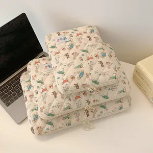 Süße Hunde gesteppte Laptoptasche ästhetisch 13 15 Zoll iPad Tablet Innnentasche stylisch