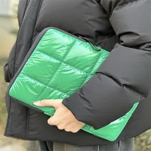Custodia per laptop trapuntata verde 13 15 pollici borsa per computer morbida antiurto protettiva
