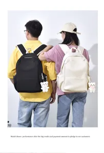 Estilo coreano gran capacidad color sólido mochila estudiante estilo universitario hombre mujer